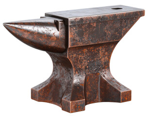  rusty iron anvil isolated on white background