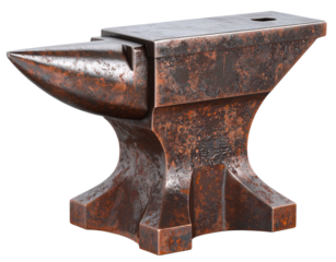  rusty iron anvil isolated on white background
