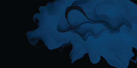 Marbled abstract painting with elegant wave textures in blue shades

