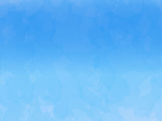 青空や水面のようなイメージの背景素材。手描きの水彩風テクスチャー。だんだん濃くなるグラデーション。