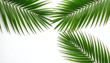 Fototapeta premium Tropical Palm Leaves White Background.