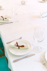 Elegant table setting with decorative napkins for a festive dining experience