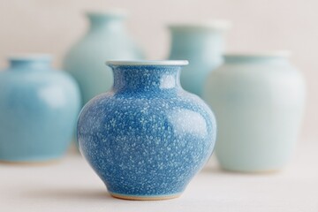 close-up of traditional korean pottery arrangement with minimalistic design elements