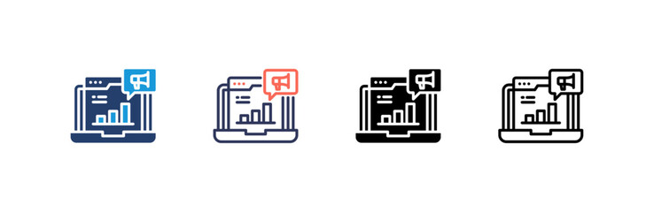 Statistics icon set multiple style collection