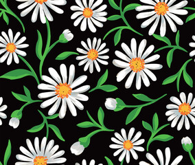 Seamless colorful daisy pattern. Background for fashion textiles, graphics, backgrounds and crafts.