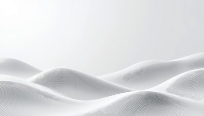 Obraz premium Abstract white landscape with smooth curved hills and subtle line texture in a minimalist style