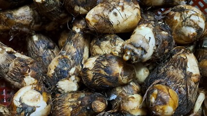 Taro Vegetables in a Basket