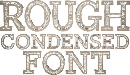 Naklejka premium Close up shot of rough condensed font text on a dark background with detailed letter design style