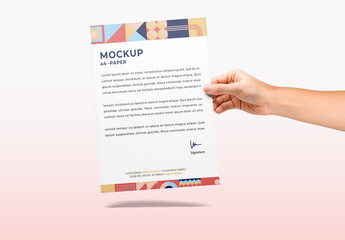 Letterhead Mockup in Hand's 