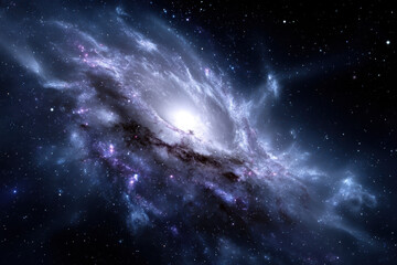 Vibrant swirling galaxies illuminated against the vast dark universe