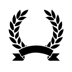 Laurel wreath emblem with ribbon 