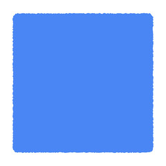 blue Hand drawn organic rectangular frame, abstract text box with doodle bubble shape, fun freeform banner for colorful background. Flat vector illustration isolated