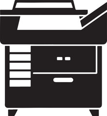 copier silhouette, black and white silhouette, vector and illustration