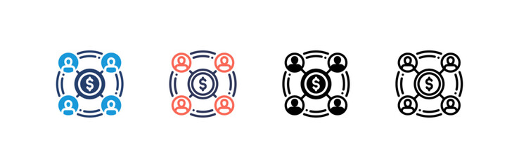 Network icon set multiple style collection