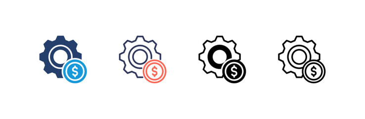 Management icon set multiple style collection