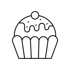 Cupcake Sweet Dessert Line Icon