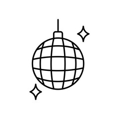Disco Ball Party Dance Line Icon