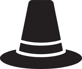 pilgrim silhouette, black and white silhouette, vector and illustration