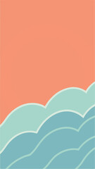 Obraz premium Abstract illustration with colorful waves and orange background suitable for various design projects