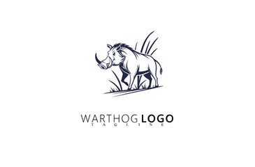 Fearless Warthog Logo Design With Clean Retro Style. Ideal for Branding Hunting Products, Safari Tour Logos, Outdoor Exploration Brands, and Wildlife Merchandise With a Rugged Identity.

