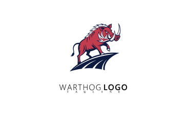 Retro Adventure Warthog Logo Design With Bold Identity. Perfect for Branding Safari Gear, Hunting Clubs, Wildlife Rescue Organizations, and Nature Business Logos With Strong Vector Design.

