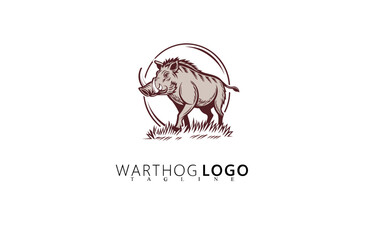 Rugged Vector Warthog Logo Design With Vintage Look. Ideal for Safari Adventure Branding, Outdoor Gear Logos, Nature Tour Companies, and Hunting Product Identity With Powerful Emblem.

