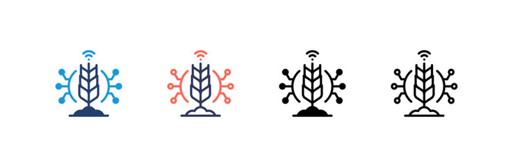 Smart Farming icon set multiple style collection
