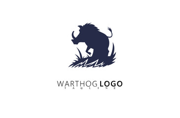 Fototapeta premium Wild Boar Warthog Logo Design With Retro Branding Style. Great for Nature Adventure Brands, Wildlife Merchandise, Safari Tour Logos, and Outdoor Companies Seeking Strong Rugged Identity.