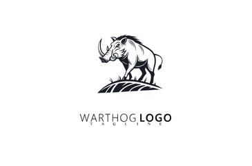 Obraz premium Rugged Nature-Themed Warthog Logo Design With Strong Identity. Perfect for Wildlife Gear, Outdoor Exploration Brands, Hunting Supply Logos, and Safari Tour Business Visual Branding.
