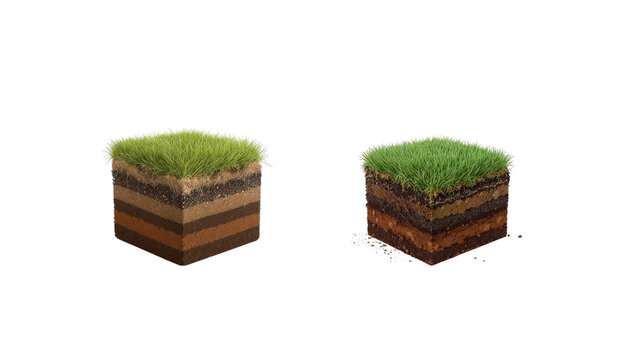 cube structure soil and grass png