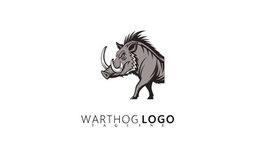 Fototapeta premium Strong and Stylish Warthog Logo Design for Branding Use. Great for Hunting Supply Brands, Wildlife Rescue Groups, Nature Adventure Logos, and Rugged Outdoor Equipment Identity.