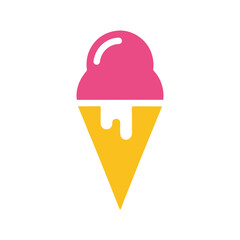 Ice cream cone logo icon illustration for dessert shop summer treat and sweet food icon