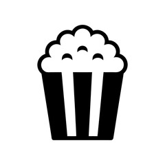 Popcorn bucket logo icon illustration for tasty snack food and movie night themes