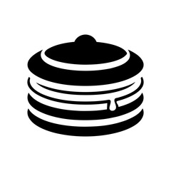 Pancake stack logo icon illustration for cafe breakfast and sweet food branding
