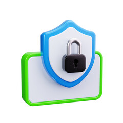 security 3d render icons