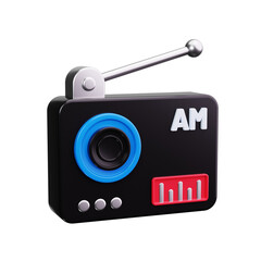 radio 3d render icons