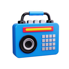 radio 3d render icons