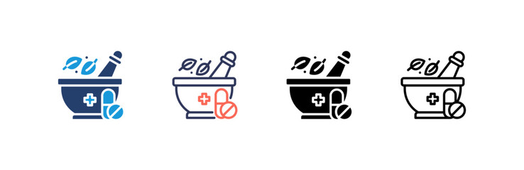 Pestle icon set multiple style collection