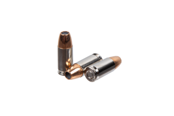 Three hollow-point bullets displayed on a clear, unobstructed background.