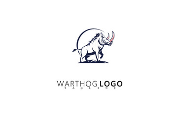 Powerful Warthog Logo Design Featuring Bold Boar Head. Ideal for Rugged Outdoor Branding, Wildlife Organizations, Safari Adventure Brands, and Nature-Inspired Business Identity Graphics.

