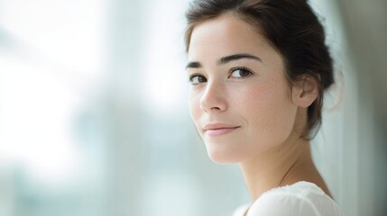 portrait of person in france on blurred background
