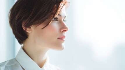 portrait of person in france on blurred background