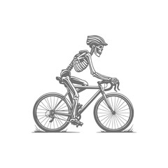 Skeleton cyclist riding cycle illustration