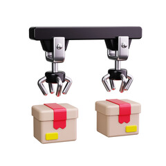 robotic 3d render icons