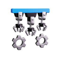 robotic 3d render icons