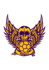 handball aile tete de mort logo club crane