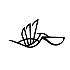 heron pelican stork vector logo line art mascot icon design stock gulf bird coast beach illustration abstract ibis logo
