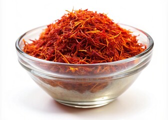 Fototapeta premium High-Quality Saffron Threads in Glass Bowl Culinary Spice