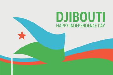 Djibouti Independence Day Celebration Flag Vector Illustration Design
