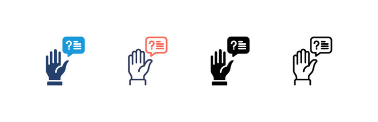 Question icon set multiple style collection